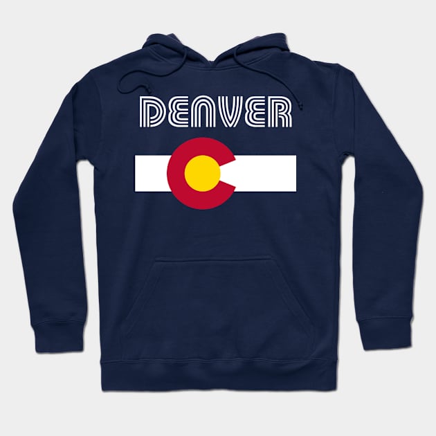 Retro Denver Colorado Flag Home Love Hoodie by E